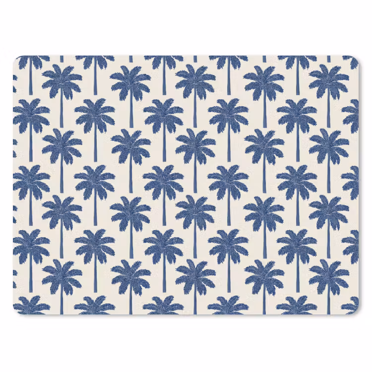 Symmetrisch - Palm - Blauw muismat rubber klein 262 -3d