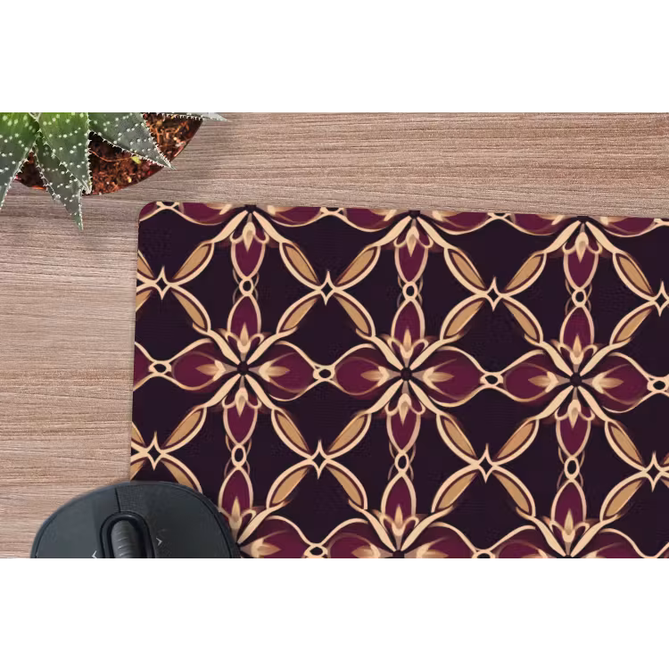 Symmetrisch - Tegel - Burgundy muismat rubber klein 262 -closeup