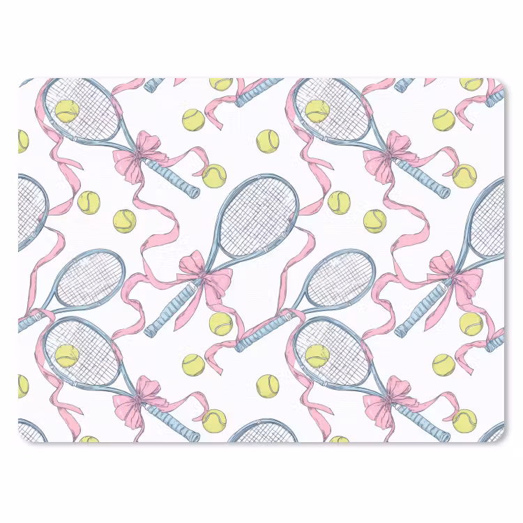 Tennis - Strikken - Kleurrijk muismat rubber klein 262 -3d