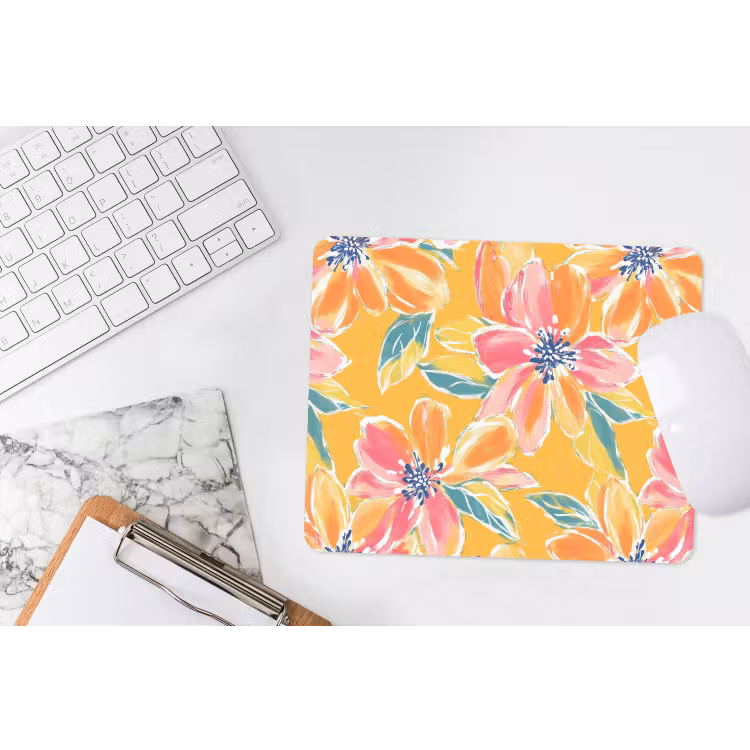 Textuur - Bloemen - Kleurrijk muismat rubber klein 262 -witbureau