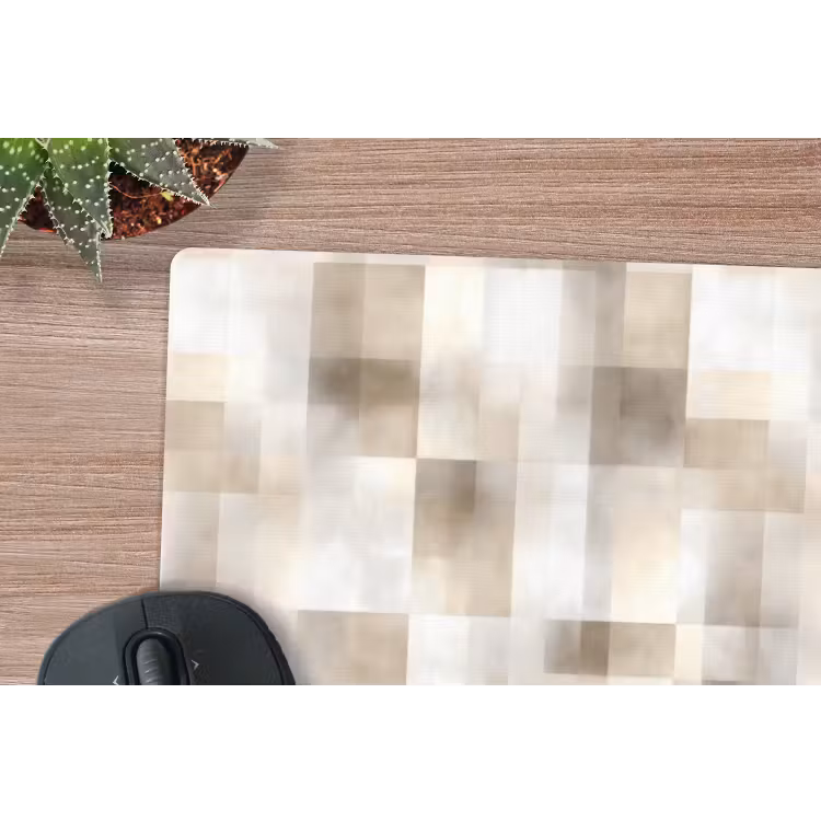 Textuur - Linnen - Beige muismat rubber klein 262 -closeup