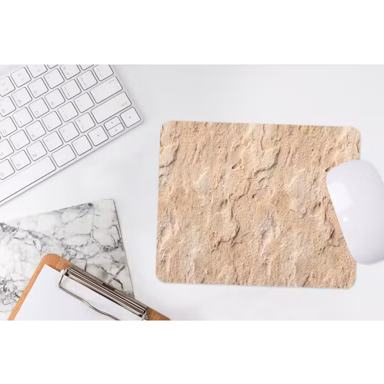 Textuur - Steen - Natuur - Beige muismat rubber klein -witbureau