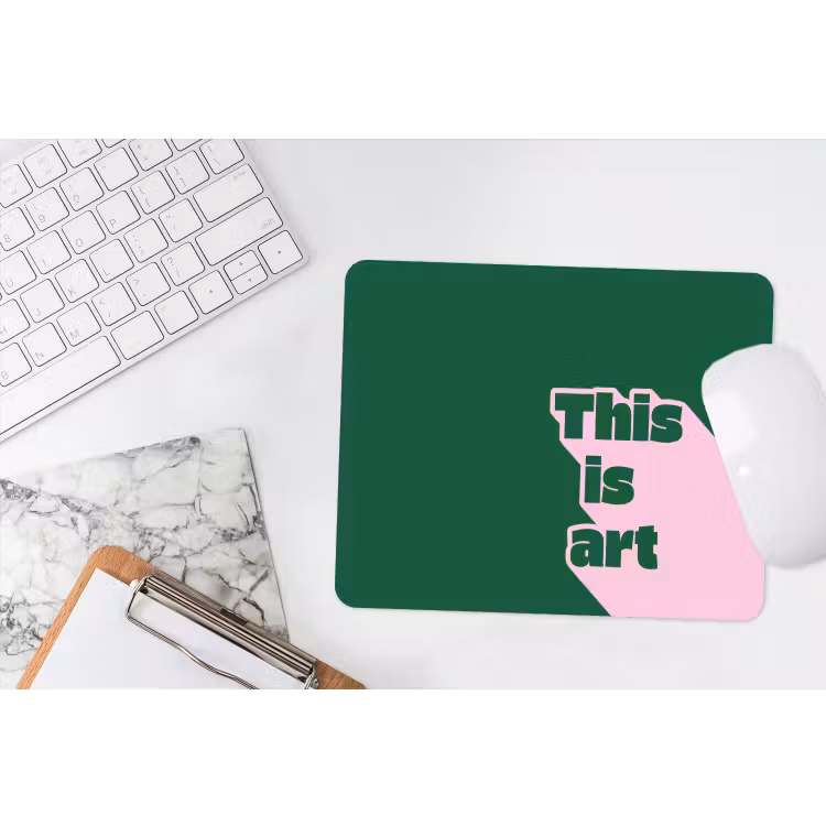 This is art - Schaduw - Roze muismat rubber klein -witbureau