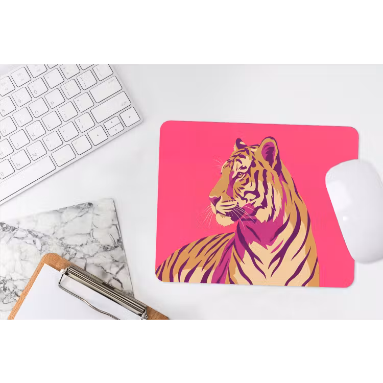 Tijger - Modern - Neon muismat rubber klein -witbureau