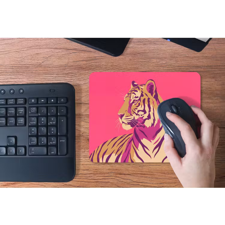 Tijger - Modern - Neon muismat rubber klein -toetsenbord