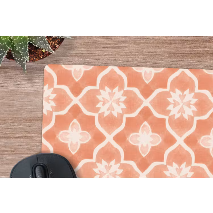 Tegelpatroon - Arabesk - Vintage - Terracotta muismat rubber klein 262 -closeup