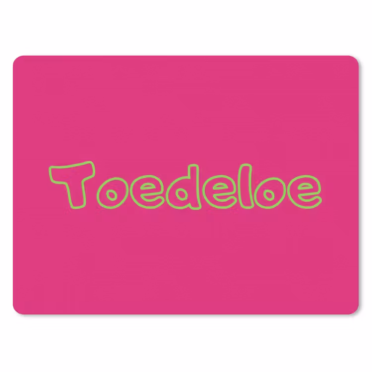 Toedeloe - Groen - Roze muismat rubber klein -3d