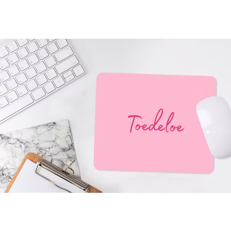 Toedeloe - Roze - Minimalistisch muismat rubber klein -witbureau