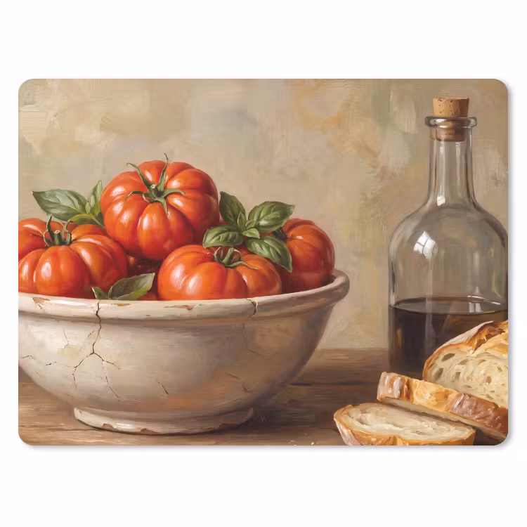 Mouse Pad - Tomatoes - Bowl - Food - Tomaten - Kom - Eten muismat rubber klein