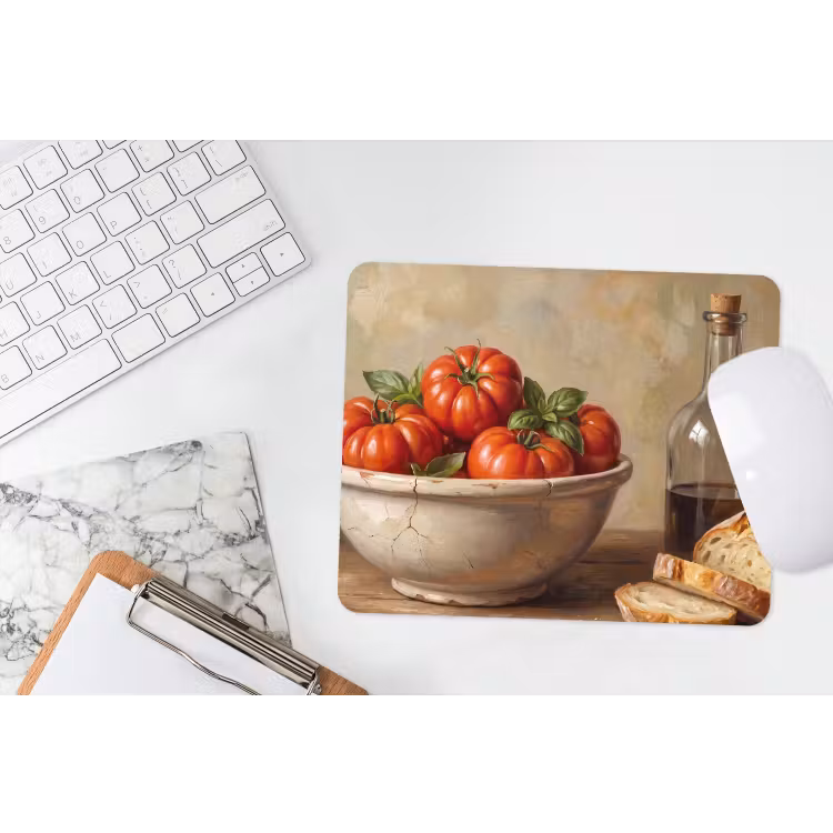Mouse Pad - Tomatoes - Bowl - Food - Tomaten - Kom - Eten muismat rubber klein