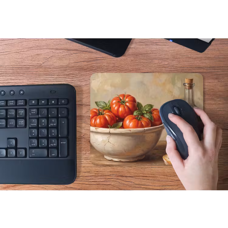 Mouse Pad - Tomatoes - Bowl - Food - Tomaten - Kom - Eten muismat rubber klein