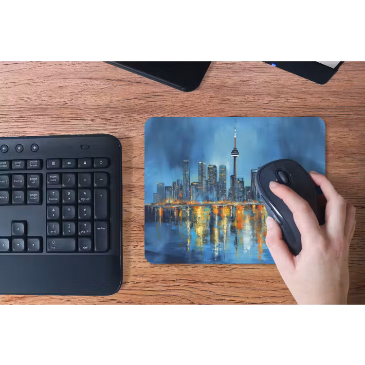 Skyline Toronto - Water - Stadslichten - Toren muismat rubber klein -toetsenbord