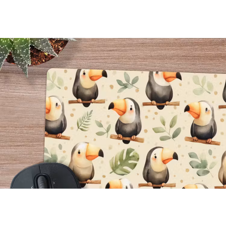 Toekans - Exotisch - Kleurrijk muismat rubber klein 262 -closeup