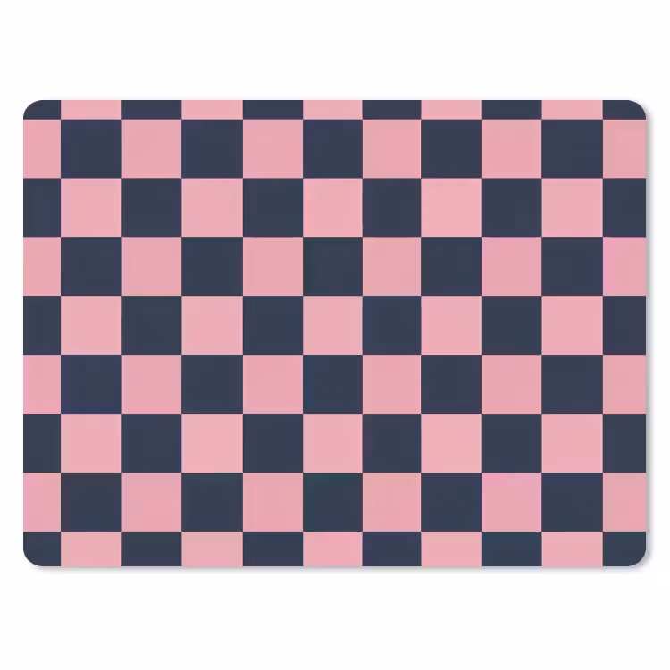 Traditioneel - Patroon - Blauw - Roze muismat rubber klein 262 -3d