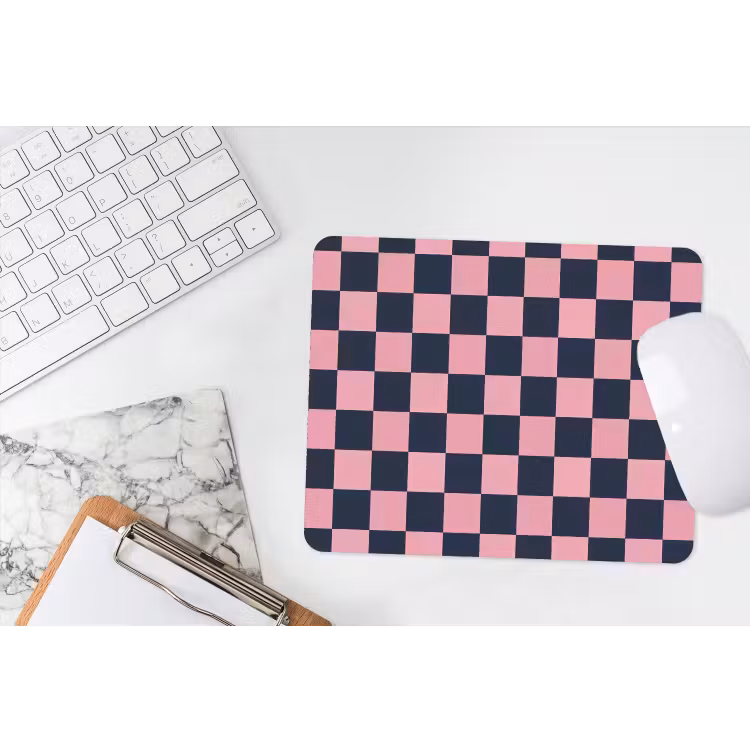 Traditioneel - Patroon - Blauw - Roze muismat rubber klein 262 -witbureau