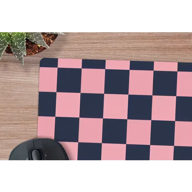 Traditioneel - Patroon - Blauw - Roze muismat rubber klein 262 -closeup