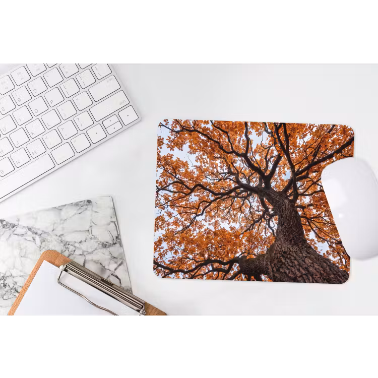 Boom - Bladerdak - Herfst - Oranje - Sfeervol muismat rubber klein -witbureau