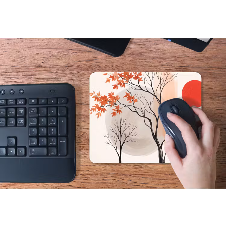 Mouse Pad - Tree - Red - Abstract - Boom - Rood - Abstract muismat rubber klein