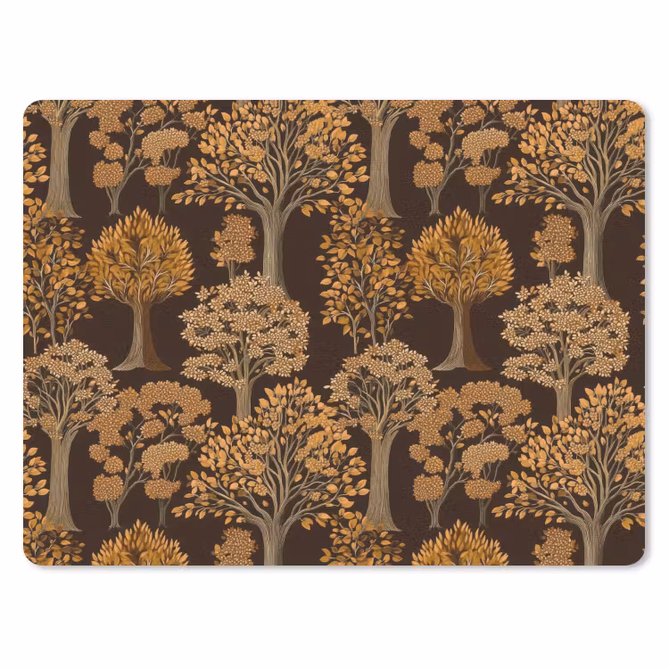 Bomen - Patroon - Bruin muismat rubber klein 262 -3d