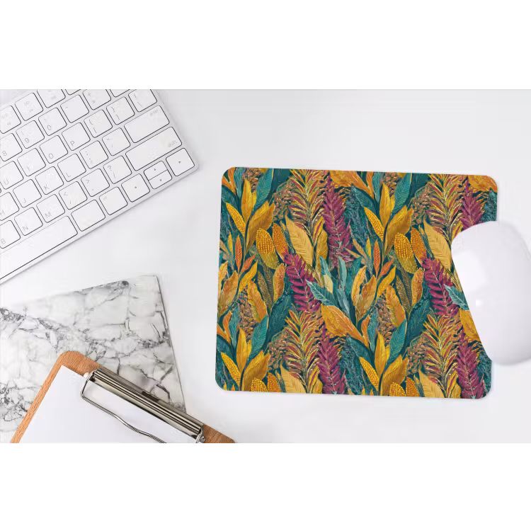 Tropische - Botanisch - Patroon - Kleurrijk - Exotisch muismat rubber klein 262 -witbureau