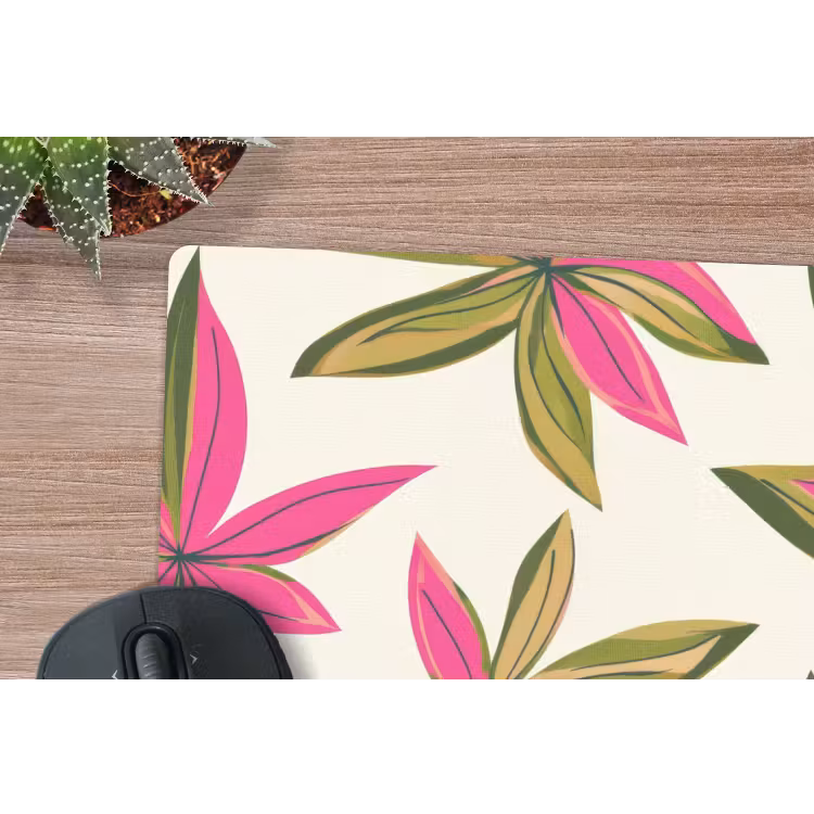 Tropisch - Bloem - Roze muismat rubber klein 262 -closeup