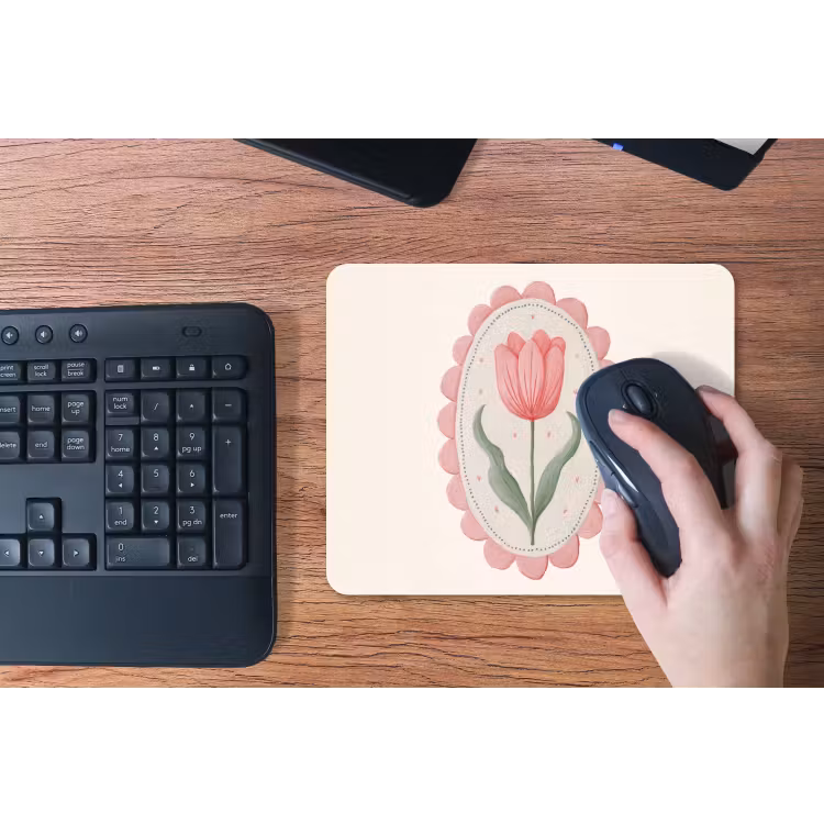 Tulp - Lijst - Ovaal - Illustratie muismat rubber klein -toetsenbord
