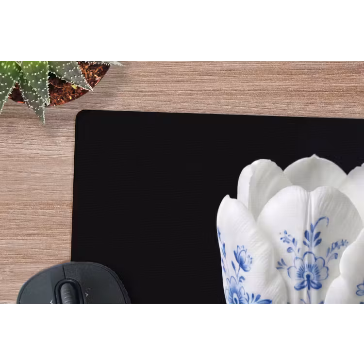 Tulp - Patroon - Blauw muismat rubber klein -closeup