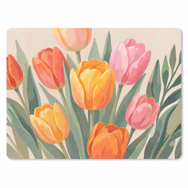 Tulpen - Abstract - Kleurrijk muismat rubber klein -3d