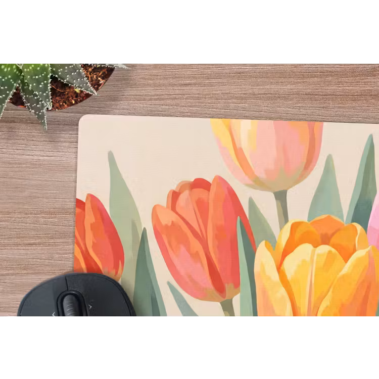 Tulpen - Abstract - Kleurrijk muismat rubber klein -closeup