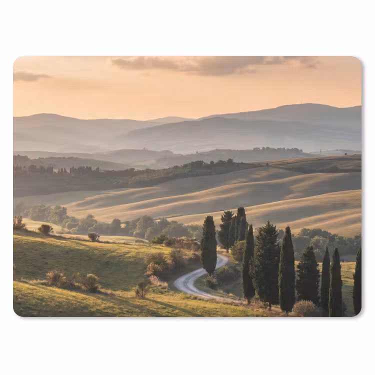 Toscaans - Landschap - Heuvels muismat rubber klein -3d