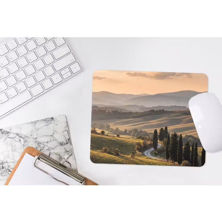 Toscaans - Landschap - Heuvels muismat rubber klein -witbureau