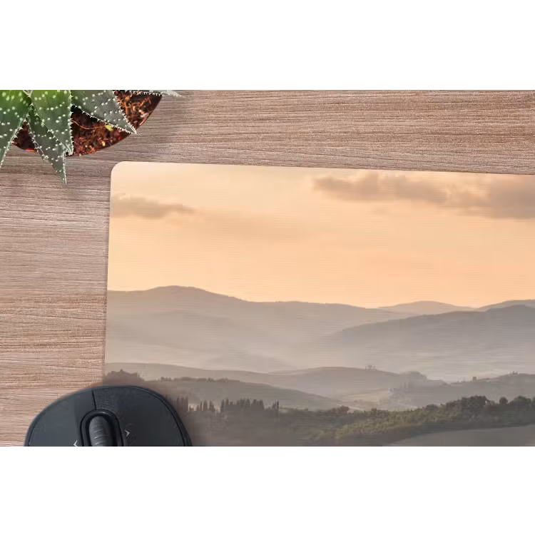 Toscaans - Landschap - Heuvels muismat rubber klein -closeup