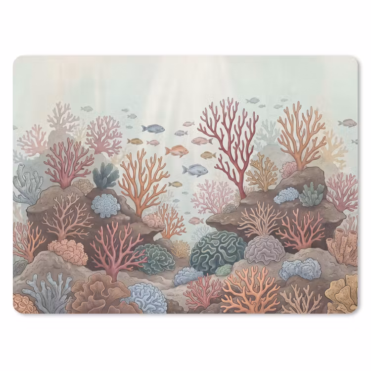 Onderwater - Koraal - Vis - Natuur muismat rubber klein -3d