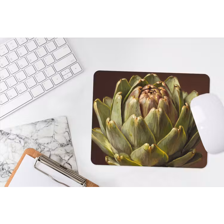 Mouse Pad - Vegetable - Artichoke - Green - Groente - Artisjok - Groen muismat rubber klein