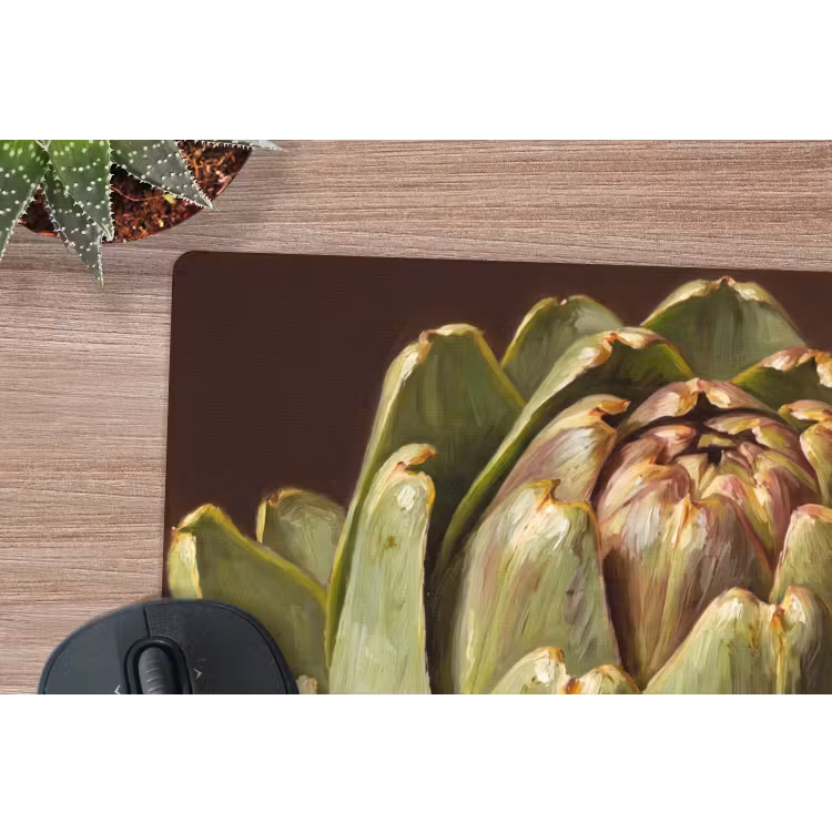 Mouse Pad - Vegetable - Artichoke - Green - Groente - Artisjok - Groen muismat rubber klein