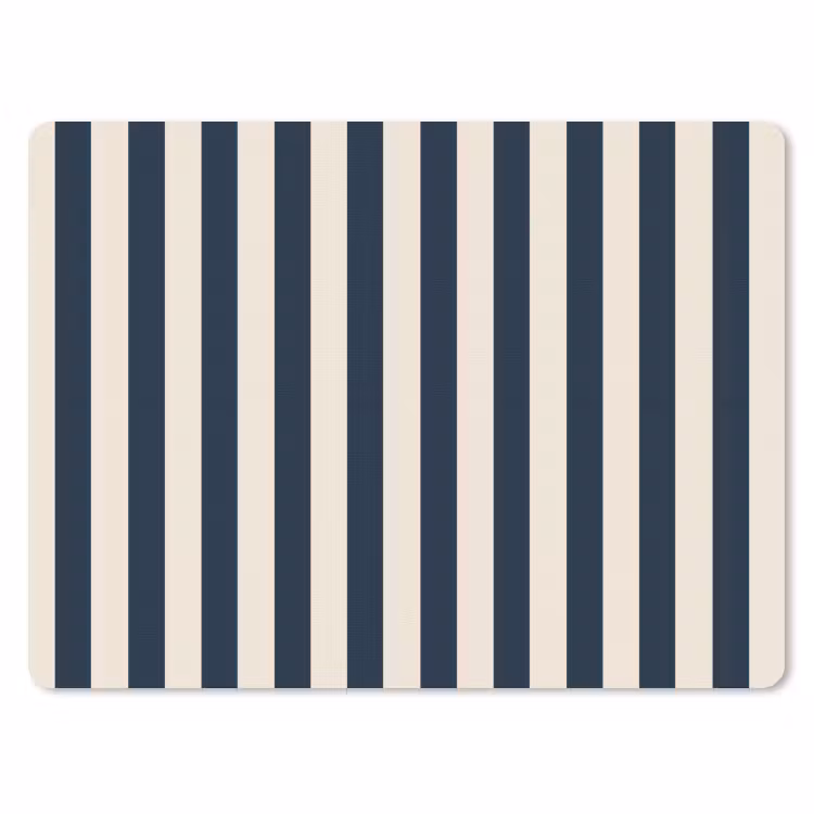 Verticale strepen - Blauw - Crème muismat rubber klein 262 -3d