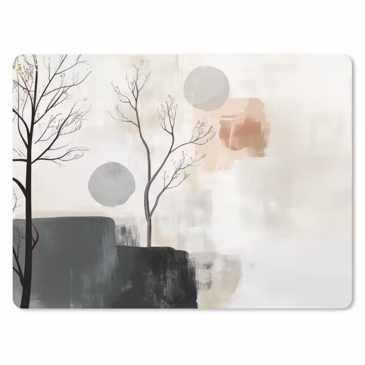 Wabi sabi - Beige - Plant muismat rubber klein -3d