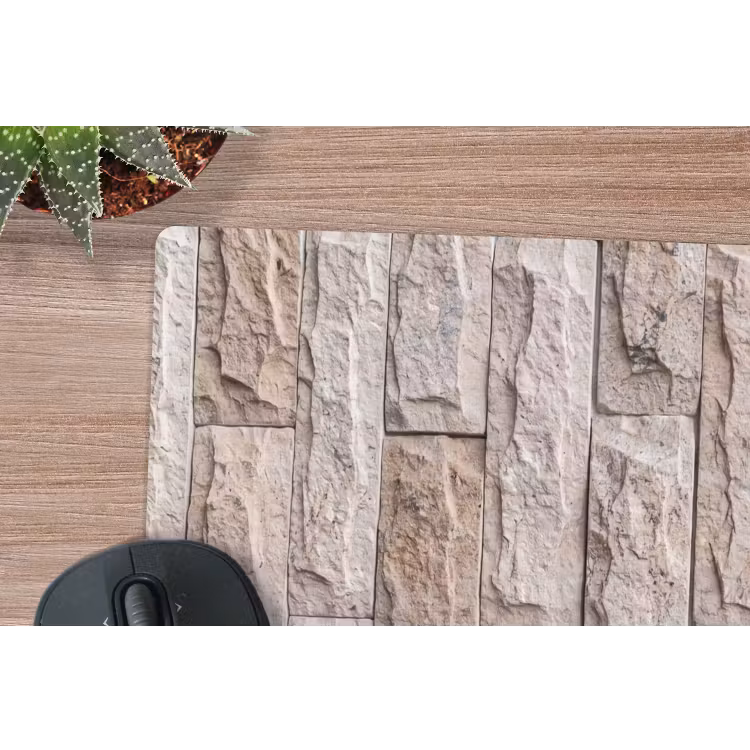 Muur - Steen - Ruw - Beige - Textuur muismat rubber klein -closeup