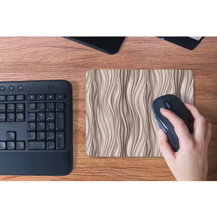 Golven - 3D - Crème muismat rubber klein 262 -toetsenbord