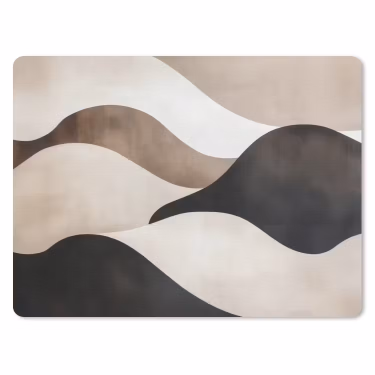 Golven - Abstract - Beige muismat rubber klein -3d