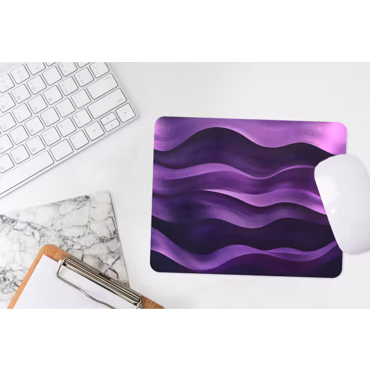 Golven - Abstract - Paars muismat rubber klein -witbureau