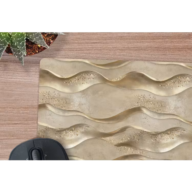 Golven - Patroon - Goud muismat rubber klein 262 -closeup