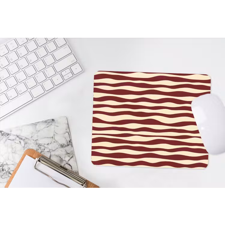 Golven - Rood - Patroon - Crème muismat rubber klein 262 -witbureau