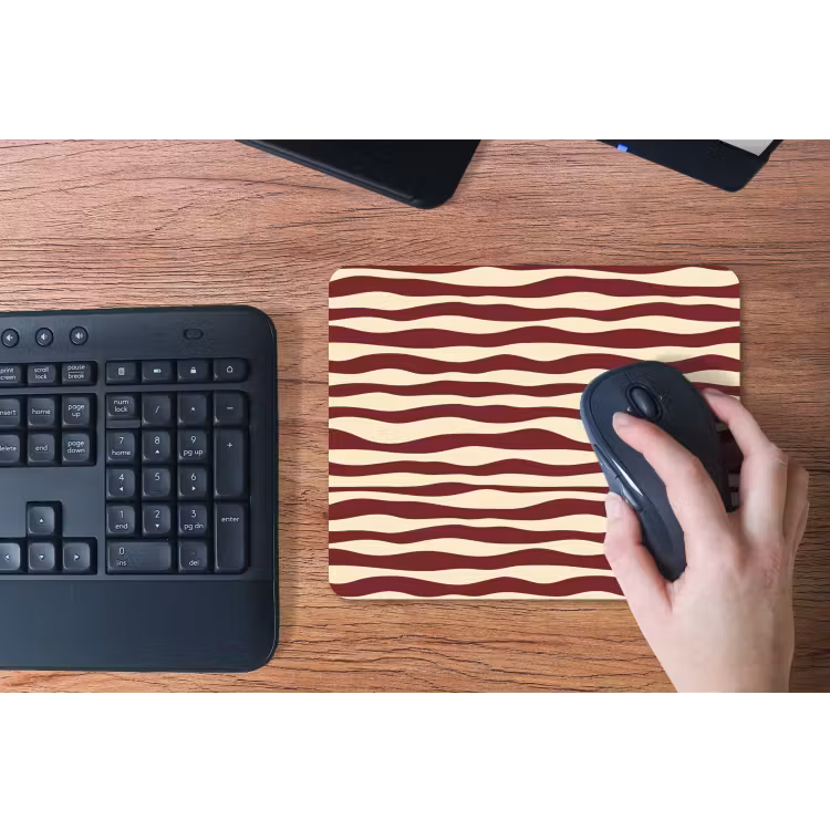 Golven - Rood - Patroon - Crème muismat rubber klein 262 -toetsenbord