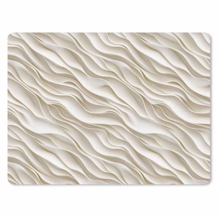 Golven - Wit - Minimalistisch muismat rubber klein 262 -3d
