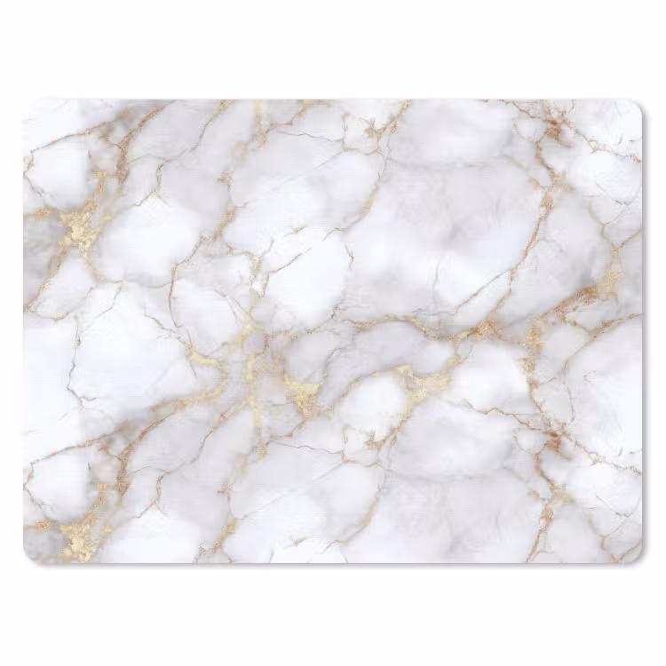 Wit - Goud - Marmer - Grijs muismat rubber klein 262 -3d