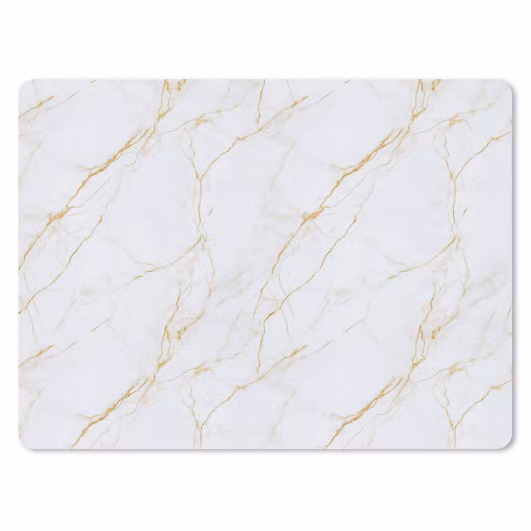Wit - Marmer - Goud - Luxueus muismat rubber klein 262 -3d