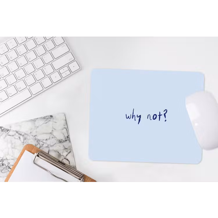 Why not - Blauw - Donker blauw - Quote muismat rubber klein -witbureau
