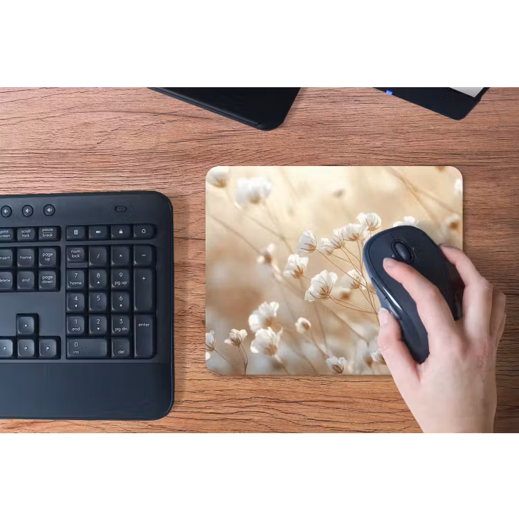 Wilde - Bloemen - Wit muismat rubber klein -toetsenbord