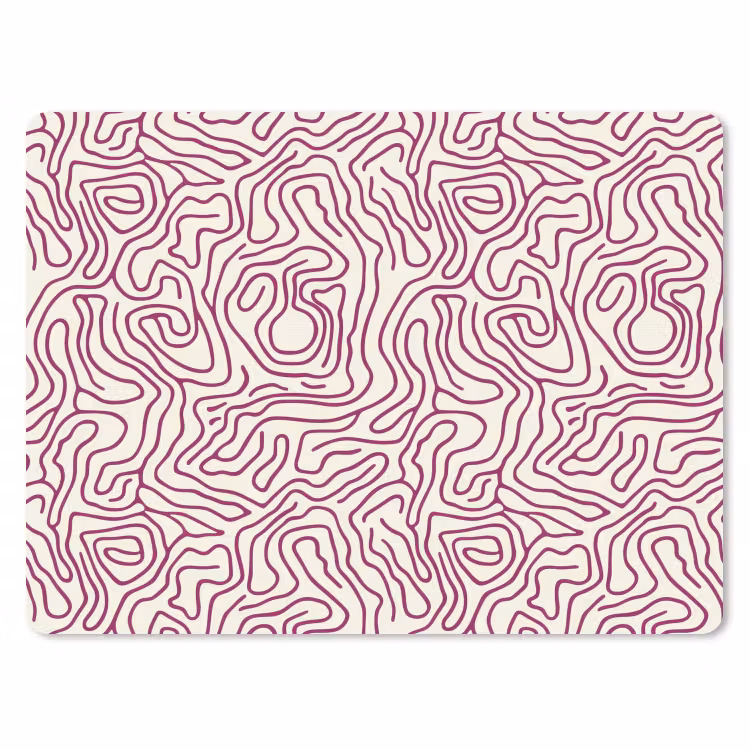Kronkelende lijn - Magenta - Crème muismat rubber klein 262 -3d